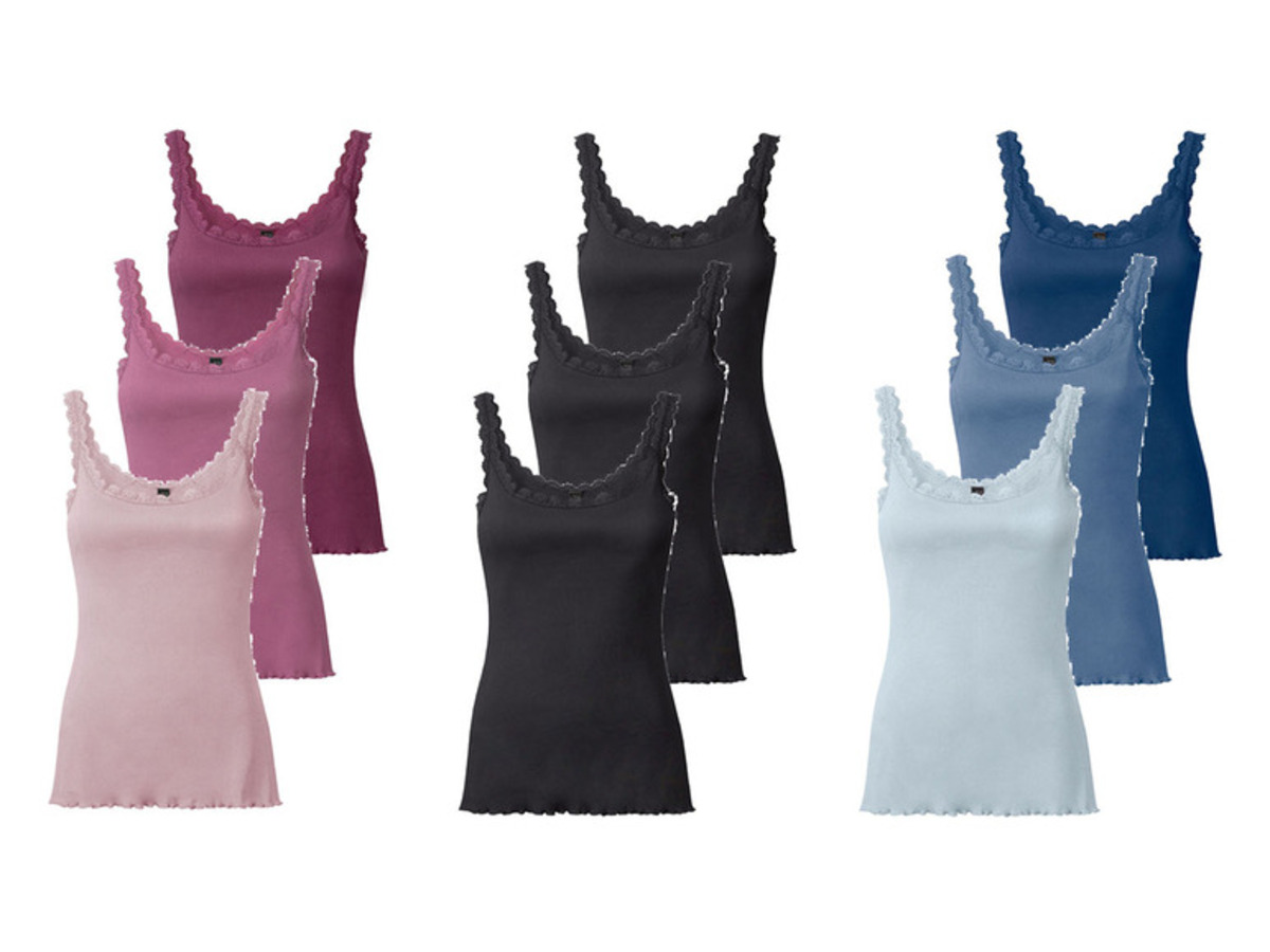 Bild 1 von esmara® Damen Ripptop, mit Spitze, je 3 Stück