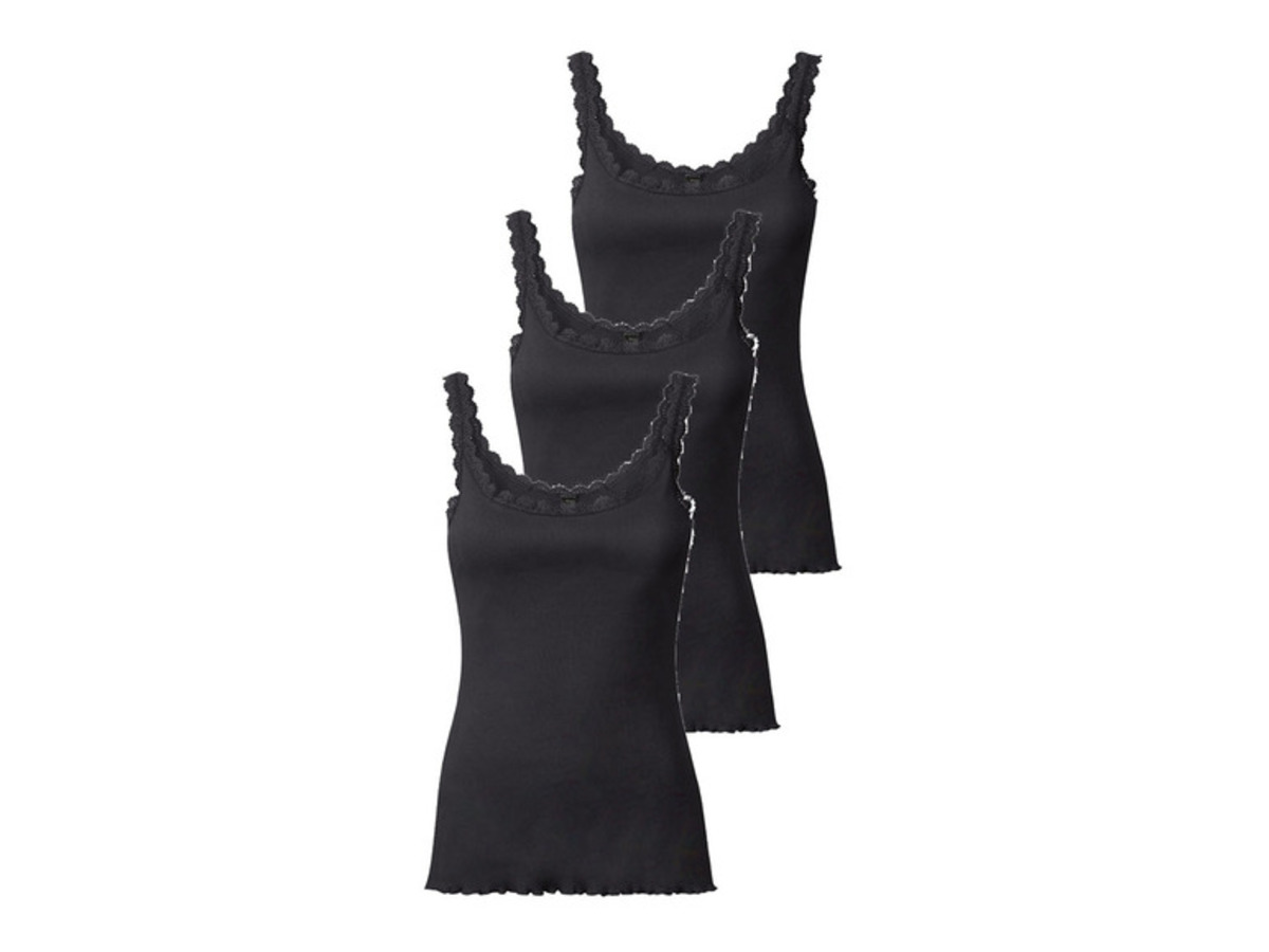 Bild 2 von esmara® Damen Ripptop, mit Spitze, je 3 Stück
