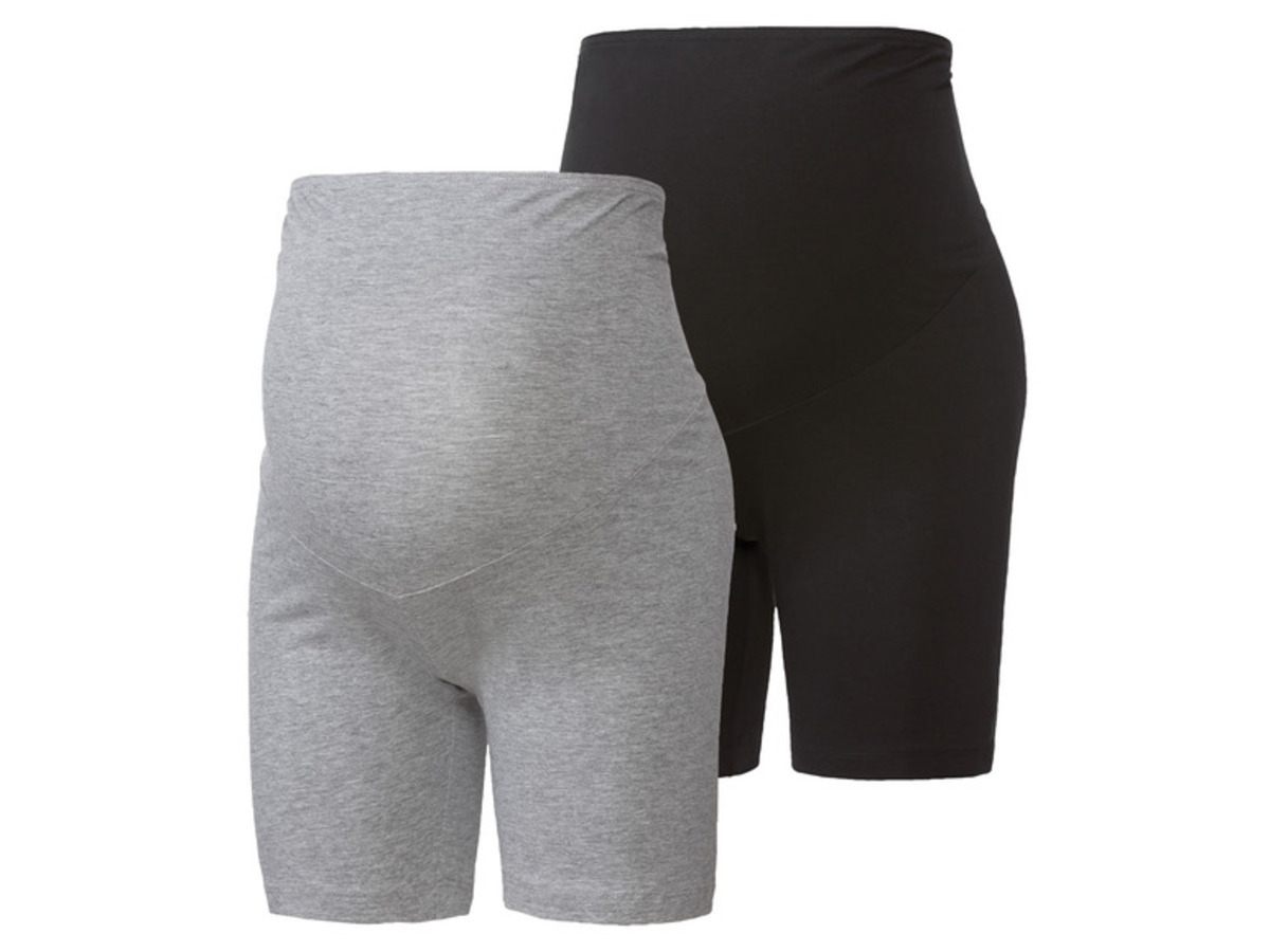 Bild 2 von esmara® Damen Umstands-Radlerhosen, 2 Stück, extrahoch geschnitten