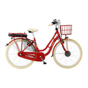 FISCHER City E-Bike Cita Retro 2.0 - rot, RH 48 cm, 28 Zoll, 418 Wh R&uuml;cktritt