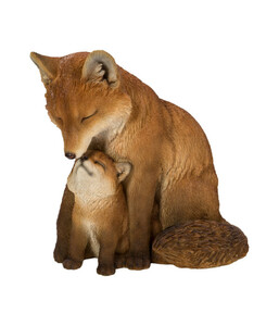 Dehner Polyresin-Fuchs mit Baby, ca. H24,5 cm