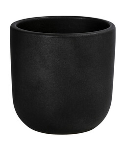Dehner Keramik-Übertopf Roma, rund, schwarz, ca. Ø14,5 cm