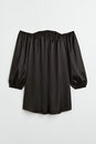 Bild 1 von H&M Off-Shoulder-Kleid aus Satin Schwarz, Party kleider in Größe XS. Farbe: Black