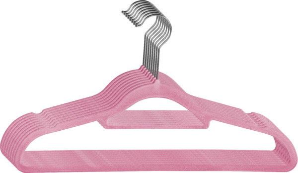Bild 1 von IDEENWELT 8er-Set Beflockte Kleiderbügel rosa
