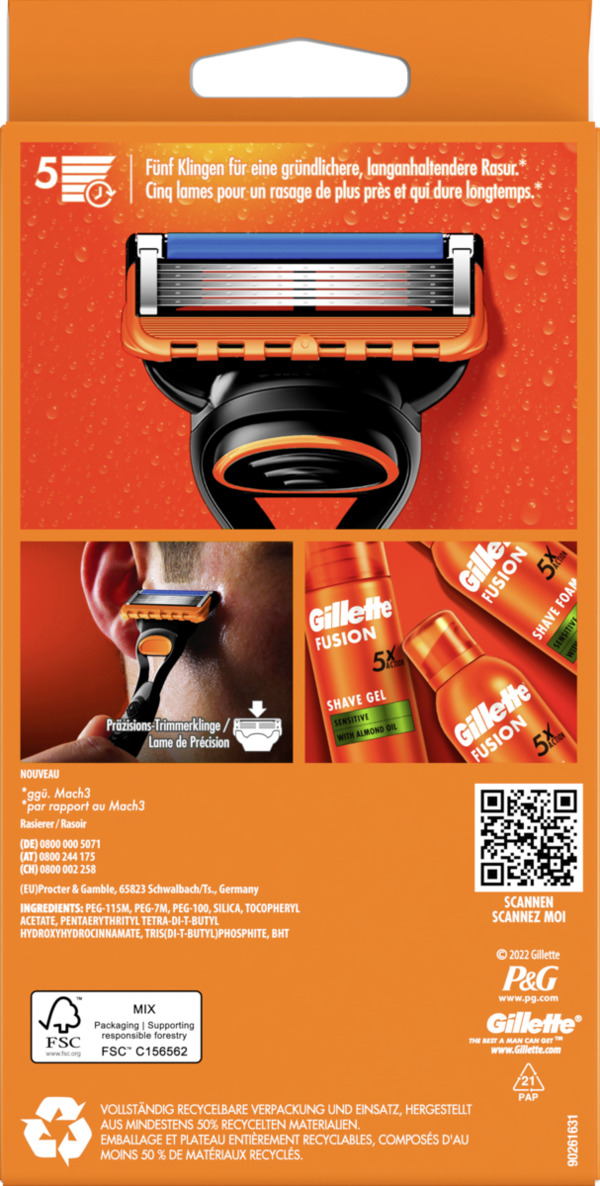 Bild 4 von Gillette Fusion5 Rasierer mit einer Klinge