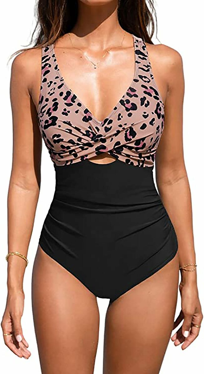 Bild 1 von AdanWall Badeanzug Damen Badeanzug mit Wickeloptik und Bauchweg-Effekt