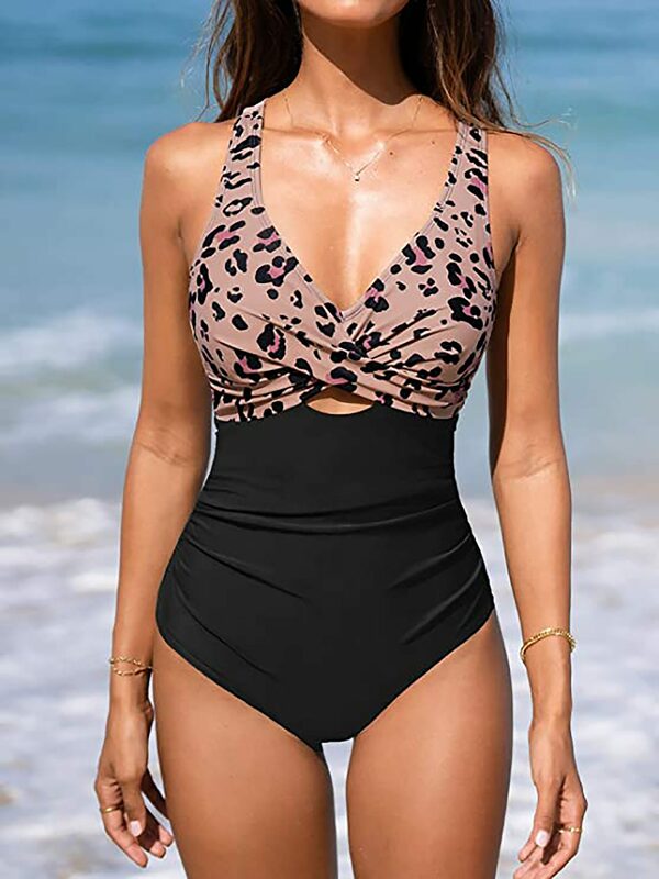 Bild 4 von AdanWall Badeanzug Damen Badeanzug mit Wickeloptik und Bauchweg-Effekt