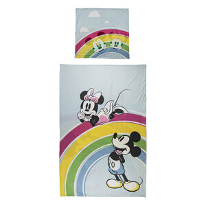 Kinder-Fleece-Bettwäsche Mickey & Minnie, 135 x 200 cm