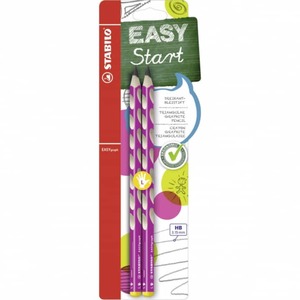 EASYgraph - Start - Dreikant-Bleistift f&uuml;r Linksh&auml;nder - pink - 2 St&uuml;ck