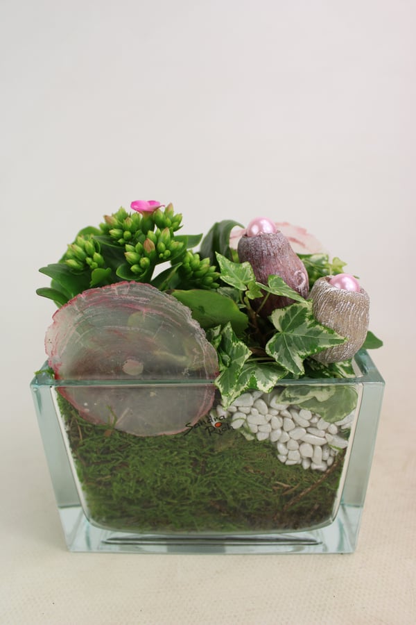 Bild 1 von Arrangement zum Muttertag 15 cm Glasjardiniere