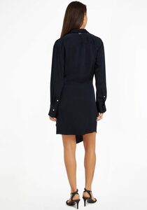 Tommy Hilfiger Abendkleid CREPE KNOTTED SHORT SHIRT DRESS mit Knotendetail