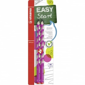 EASYgraph - Start - Dreikant-Bleistift f&uuml;r Rechtsh&auml;nder - pink - 2 St&uuml;ck