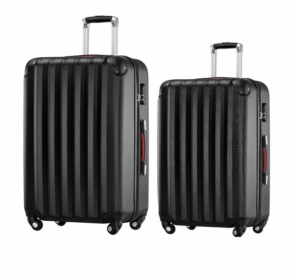 Bild 1 von *KOFFER-BARON* Hartschalen-Trolley Reisegepäck Kofferset Hartschalenkoffer-Set 2-tlg (L+XL) ABS, Schwarz