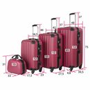 Bild 2 von tectake Trolley Hartschalenkoffer und Beauty-Case Set 4-tlg., 4 Rollen, inkl. sicheres Schloss