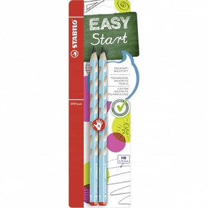 EASYgraph - Start - Dreikant-Bleistift f&uuml;r Rechtsh&auml;nder - blau - 2 St&uuml;ck