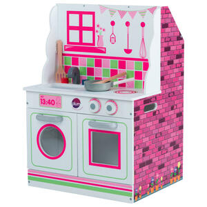 XXXLutz Puppenhaus/Kinderküche 2in1, Mehrfarbig, Rosa, Pink