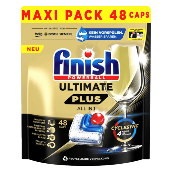 Bild 1 von Finish Powerball Ultimate All in 1 Spülmaschinentabs Maxi Pack 585g, 48 Tabs