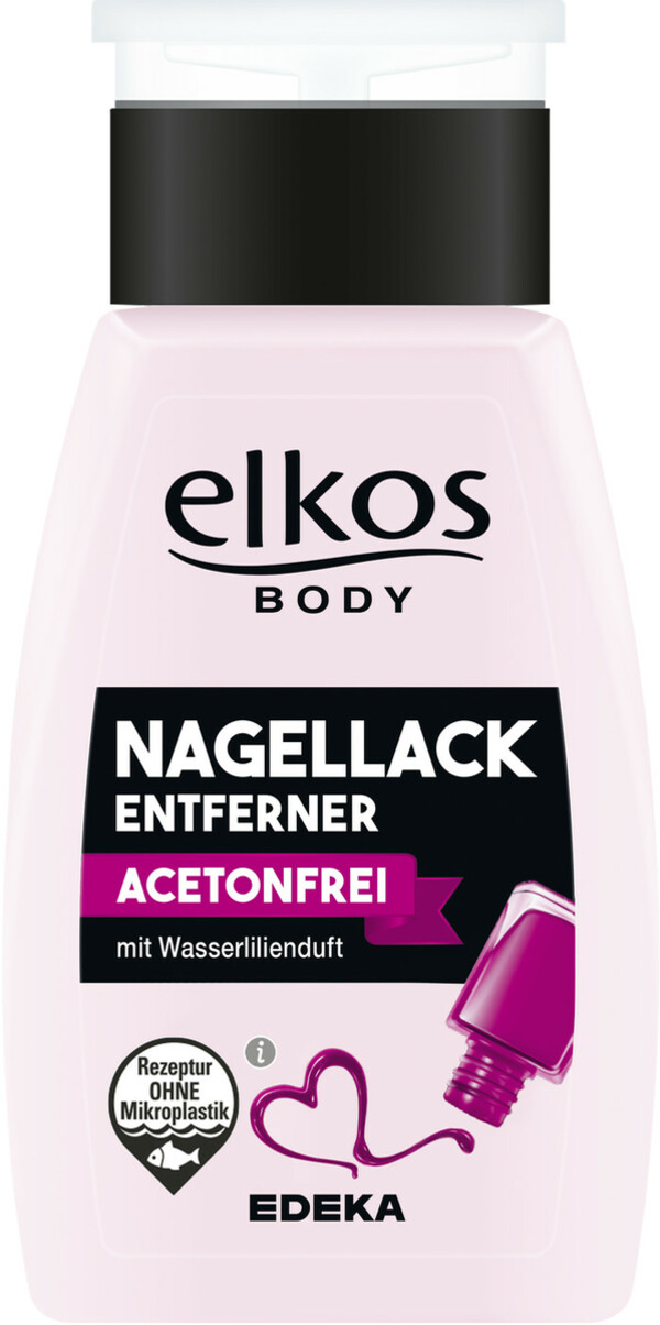 Bild 1 von Elkos Body Nagellackentferner Acetonfrei mit Wasserlilienduft 200ML