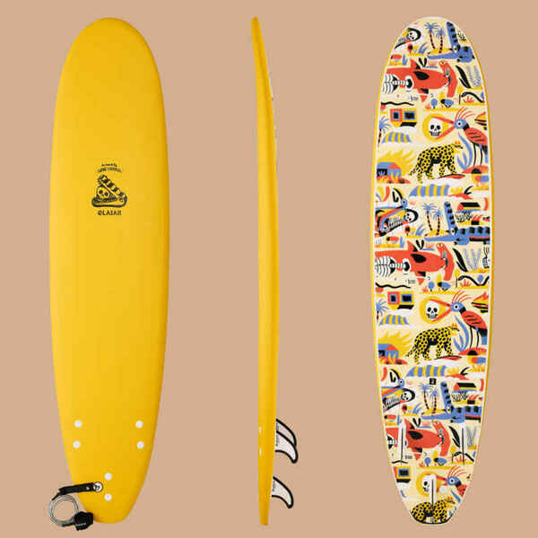 Bild 1 von Surfboard Schaumstoff inkl. Leash und Finnen - 500 7'8" Limitierte Serie Lo&iuml;c Lusnia