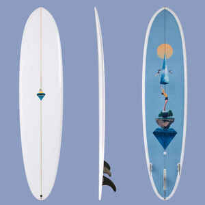Surfboard mit Finnen&nbsp;limitierte Serie Julien Pacaud 500 Hybrid 8'