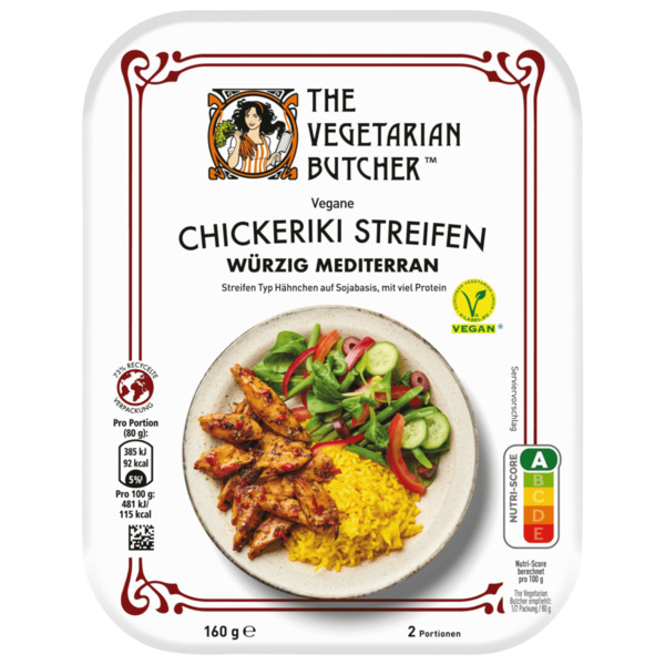 Bild 1 von The Vegetarian Butcher Vegane Chickeriki Streifen würzig mediterran 160g