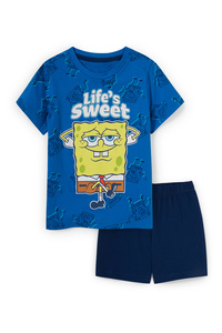 C&A SpongeBob Schwammkopf-Shorty-Pyjama-2 teilig, Blau, Größe: 110