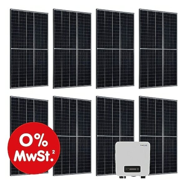 Bild 1 von uskys Solaranlage Set 3000 W Photovoltaik Anlage 8 Solarmodule, Wechselrichter und
