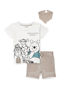 C&A Winnie Puuh-Baby-Outfit-3 teilig, Weiß, Größe: 68
