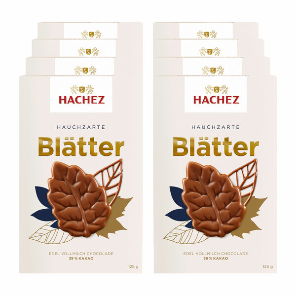 Bild 1 von Hachez Hauchzarte Blätter Edel Vollmilch 125 g, 8er Pack