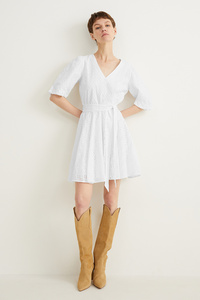 C&A Fit & Flare Kleid, Weiß, Größe: 40