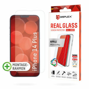 DISPLEX Panzerglas (10H) + Schutzhülle für Apple iPhone 14 Plus, Schutzhülle, Eco-Montagerahmen, kratzer-resistente Glasschutzfolie