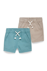 C&A Multipack 2er-Baby-Shorts, Blau, Größe: 68