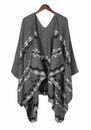 Bild 1 von MAGICSHE Regenponcho Damen Retro Argyle-Muster Open Front Schal Umkenrbares Design mit print,elegant und stilvoll