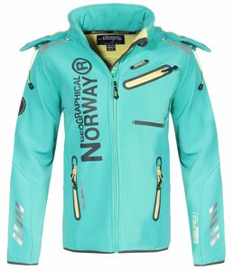 Geographical Norway Softshelljacke Damen Softshell Jacke G-Rose by leyoley mit abnehmbarer Kapuze, Wetterschutz, hochschließender Kragen, Reflektierende Applikationen