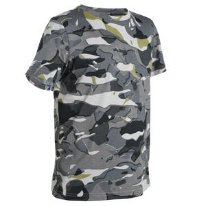 Jagd-T-Shirt 100 Kinder Camouflage grau