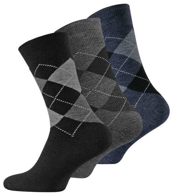 Bild 1 von Cotton Prime® Thermo-Socken 3 Paar, im Karo-Design