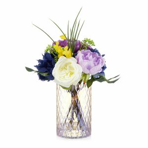 ABELLA Flora künstl. Blumenstrauß Design-Vase Höhe 30cm