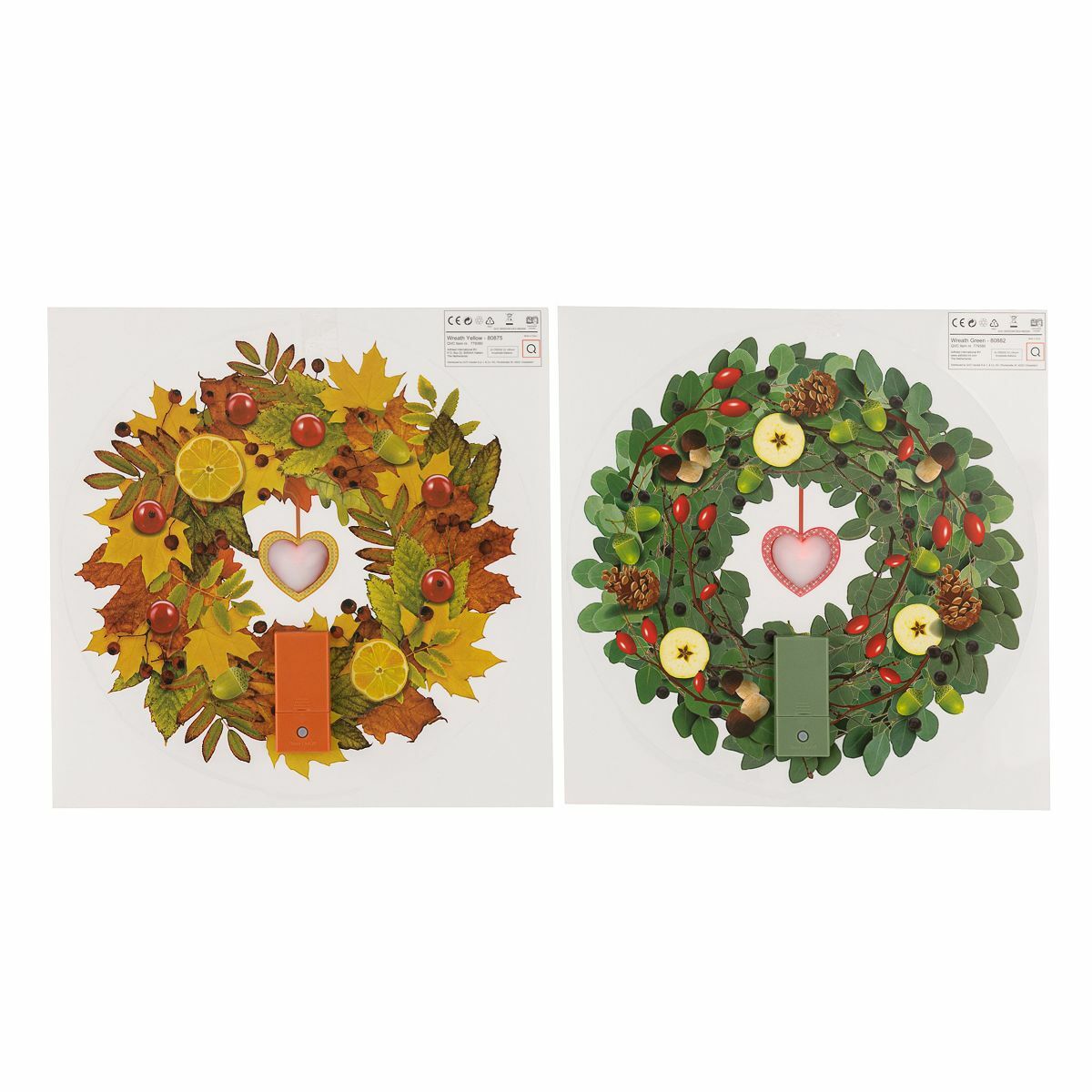 Bild 1 von LUMIDA Casa 2 LED-Fensterbilder Herbstkränze 5h-Timerfunktion Ø 25cm