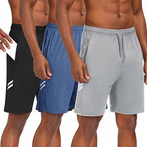 Runhit 3er Pack Herren Laufhose Kurze mit TascheSchnelltrock