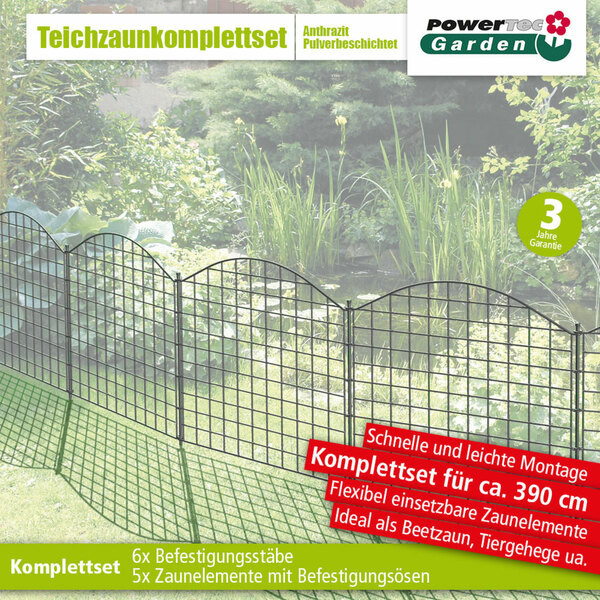 Bild 2 von Powertec Garden Teichzaun Oberbogen, Anthrazit