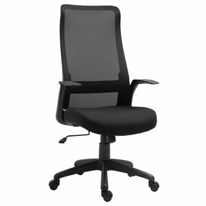 Vinsetto Bürostuhl Kopflehne Home-Office-Stuhl höhenverstellbarer Schreibtischstuhl Schwarz 62 x 62