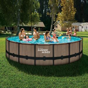 Summer Waves Elite Pool 488x122 cm, Teak-Optik