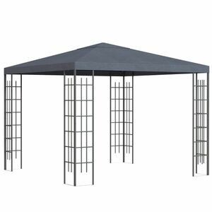 Outsunny Gartenpavillon 3 x 3 m Pavillon Gartenzelt Festzelt Partyzelt Stahl Polyester Grau