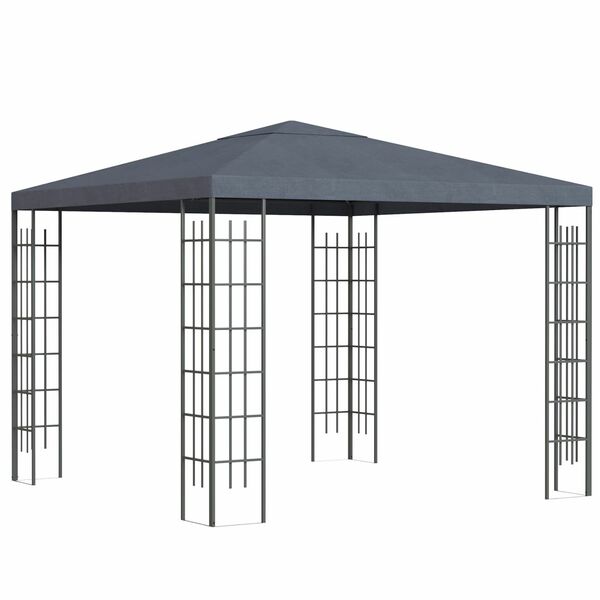 Bild 1 von Outsunny Gartenpavillon 3 x 3 m Pavillon Gartenzelt Festzelt Partyzelt Stahl Polyester Grau