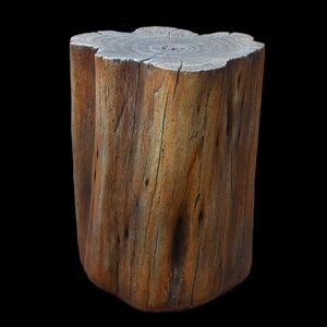 Elementi Sitzhocker Warren in brauner Baumstamm-Optik aus Eco-Stone Farbe: Red-Wood