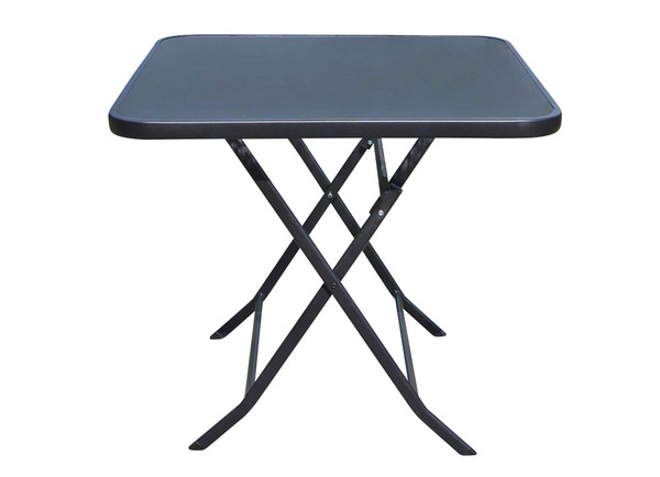 Bild 2 von Balkontisch mit Glasplatte 70x70x70cm Schwarz