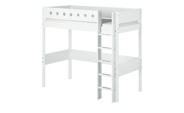 Bild 1 von FLEXA Hochbett mit senkrechter Leiter  Flexa White weiß Maße (cm): B: 109 H: 184 Kindermöbel