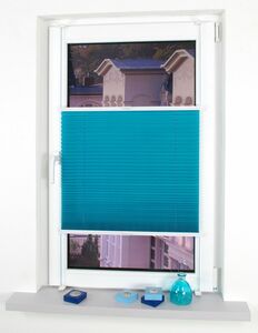 Bella Casa Klemmfix-Plissee verspannt, 150 x 75 cm, Blue Lagoon