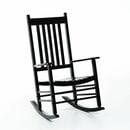 Bild 1 von Outsunny Schaukelstuhl mit Armlehne Schwingsessel Relaxstuh Pappelholz Schwarz 69 x 86 x 115 cm