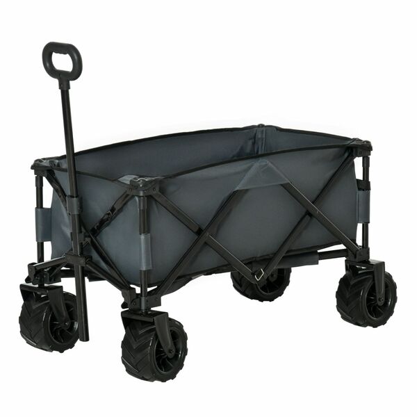 Bild 1 von Outsunny Bollerwagen Faltbarer Handwagen 360° Gartenwagen bis 20 kg Tragkraft Metall Oxford Dunkelgr